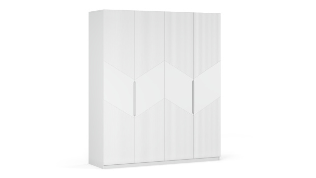 Шкаф 4-х дв. МАДЛЕН белый/графит