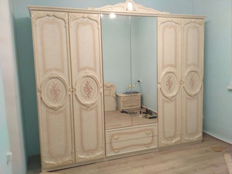 Шкаф 6-ти дв РОЗА беж/глянец