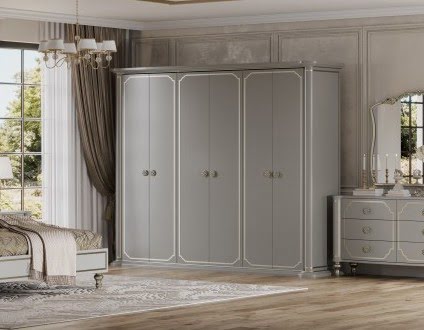 Шкаф 6-ти дв. МАРИЯ платина серая